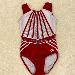OU gymnastics leotard by GK Elite, size AXS.